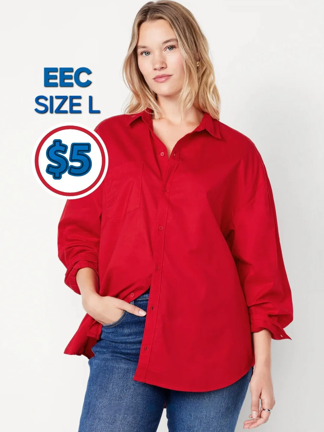 Red Cotton Button-down Shirt thumbnail
