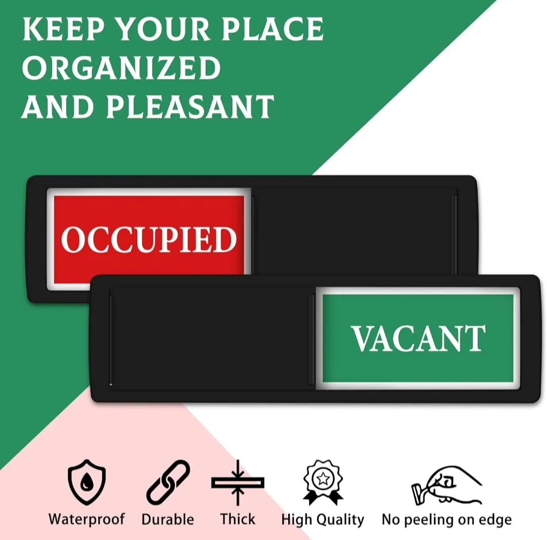 BNIB 5pcs Vacant/Occupied Privacy Sign image indicator(5)