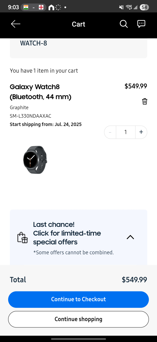 Brand New Samsung Galaxy Watch 8 (44mm, Graphite) - photo 2