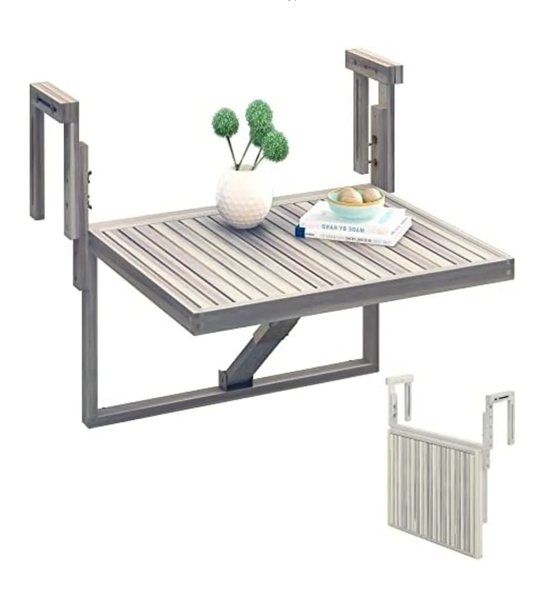 Interbuild Toronto Balcony Railing Table 28"x24" – Organic White thumbnail