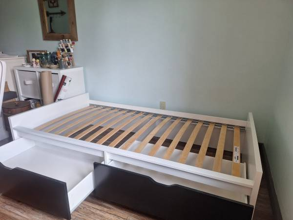 IKEA FLAXA Bed Frame with Slats and Drawers - photo 2