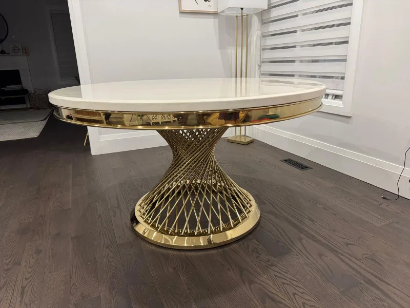 Round Dining Table - Gold Base image indicator(2)