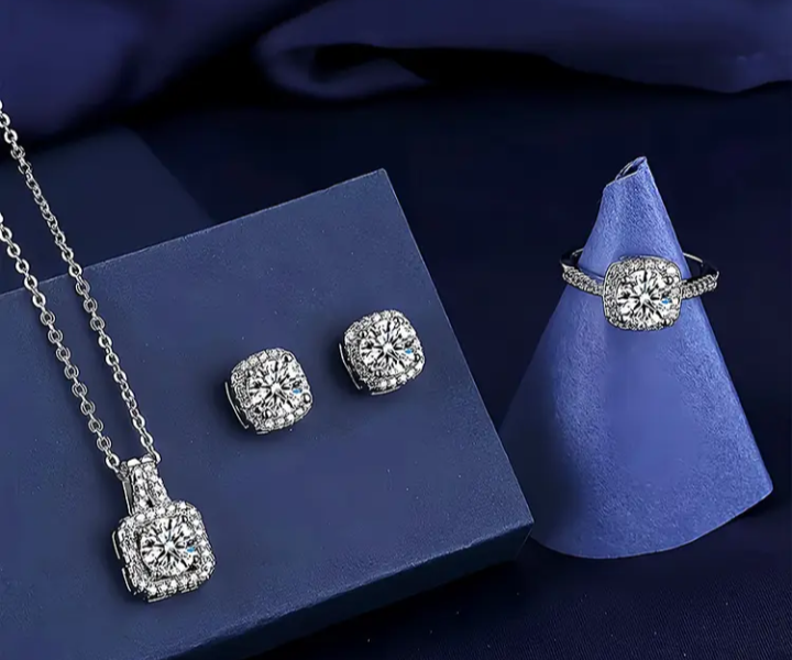 Jewelry Set: Necklace, Ring & Earrings