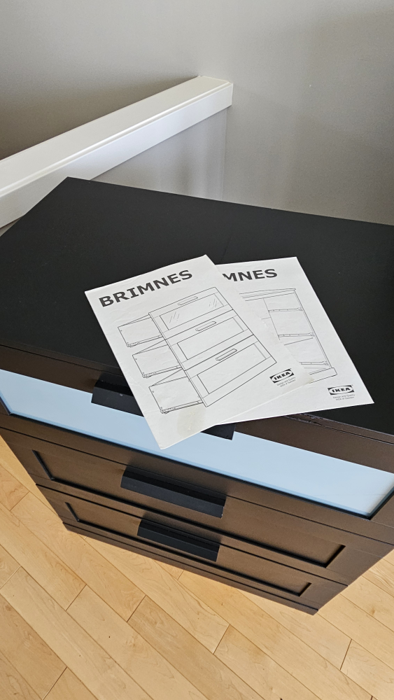 IKEA Brimnes Black 3-Drawer Dresser - photo 2