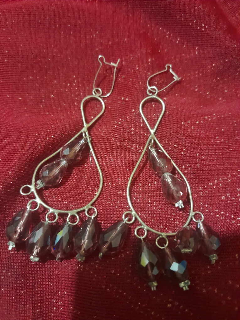 Dangle Earrings with Purple Beads #freecycle thumbnail