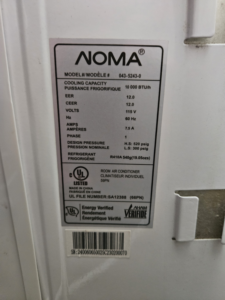 Noma 10,000 BTU Window Air Conditioner - includes Window Panels - photo 3