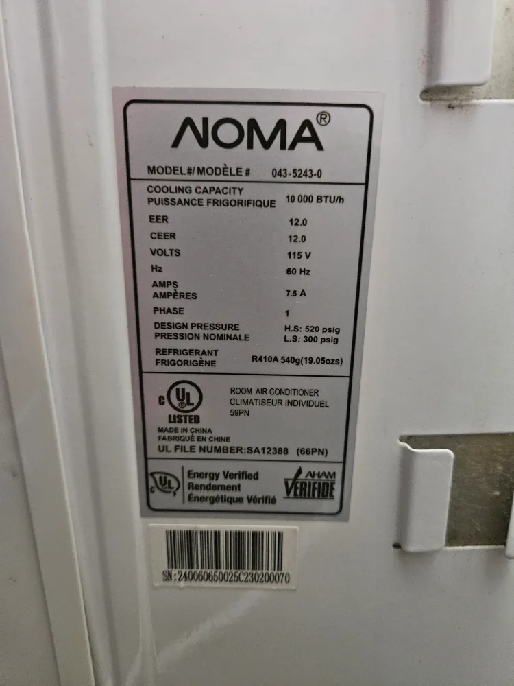 Noma 10,000 BTU Window Air Conditioner - includes Window Panels image indicator(3)