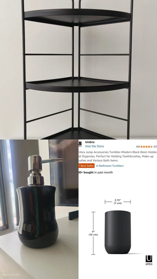 Umbra Junip Tumbler & Black Corner Shelf thumbnail