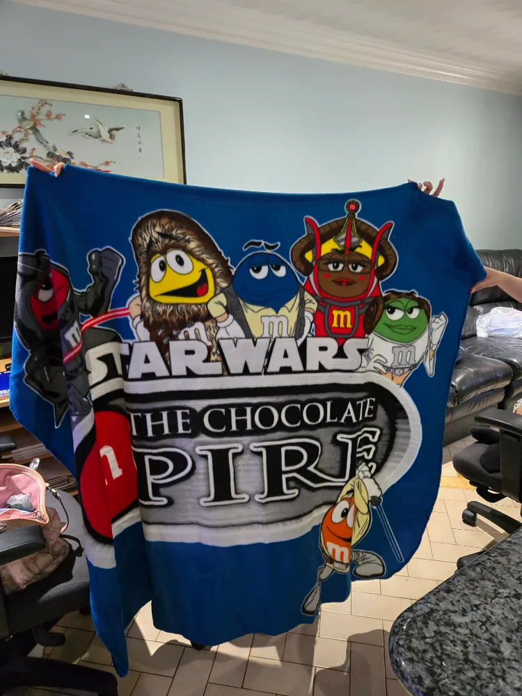 M&M Star Wars throw over blanket thumbnail