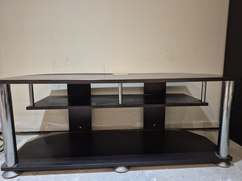 Black TV Stand with Chrome Legs
