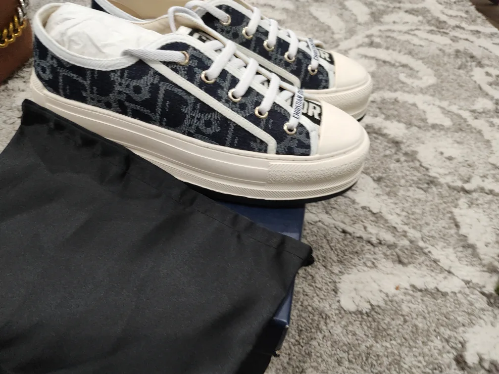 Dior Denim Print Platform Sneakers image indicator(3)
