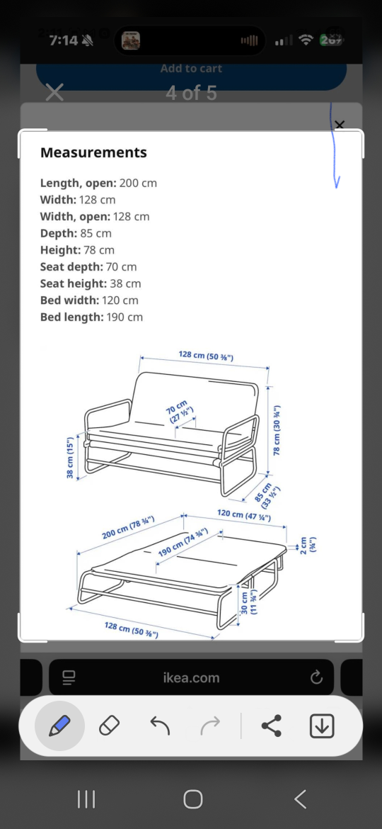 IKEA sofa bed - dark grey - photo 3