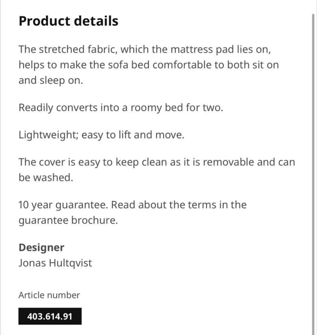 IKEA sofa bed - dark grey - photo 5