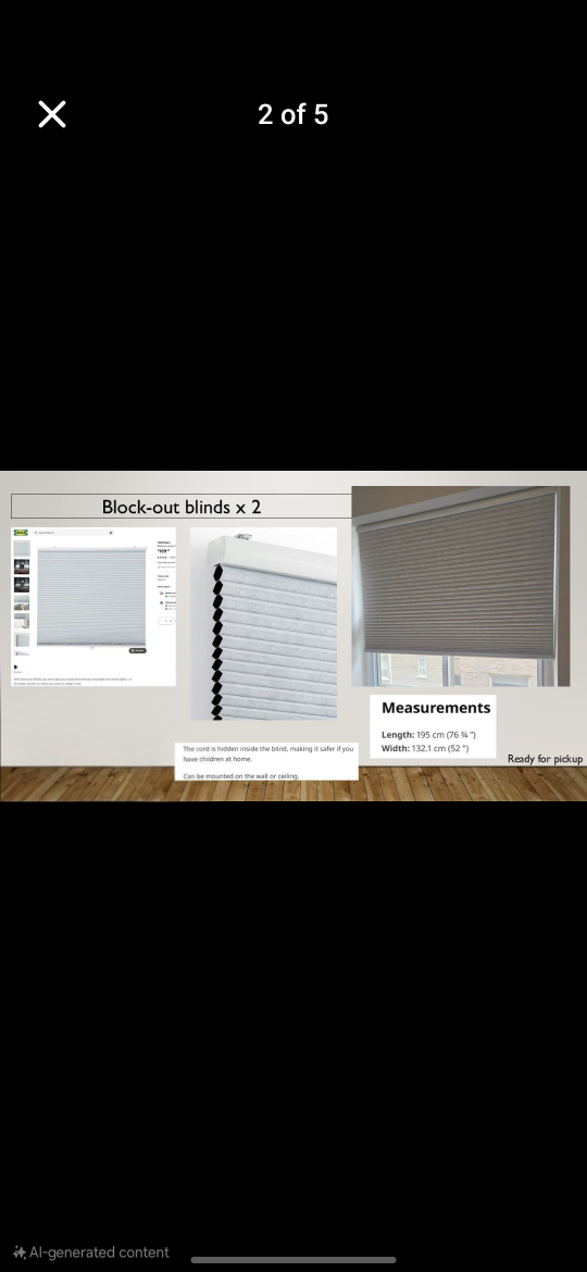 Block-out Blinds x 2