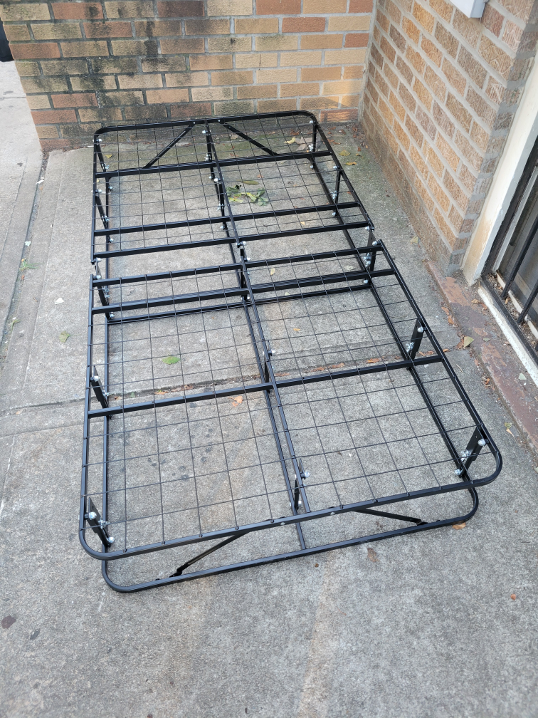 Folding metal twin bed frame
