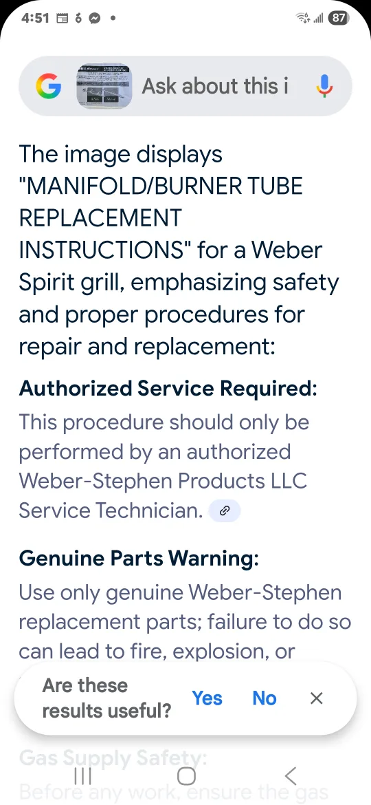 Weber Spirit Manifold/Burner Tube Replacement Instructions image indicator(2)