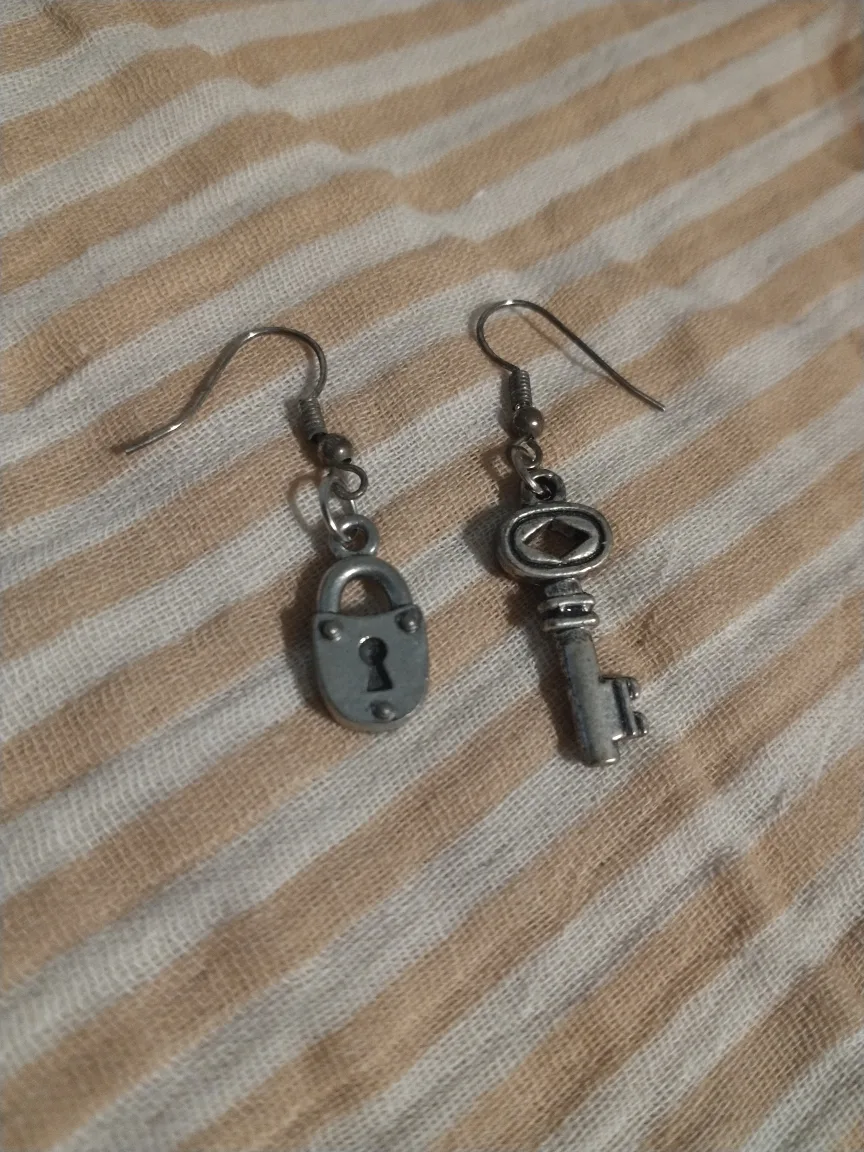 Lock and key earrings thumbnail
