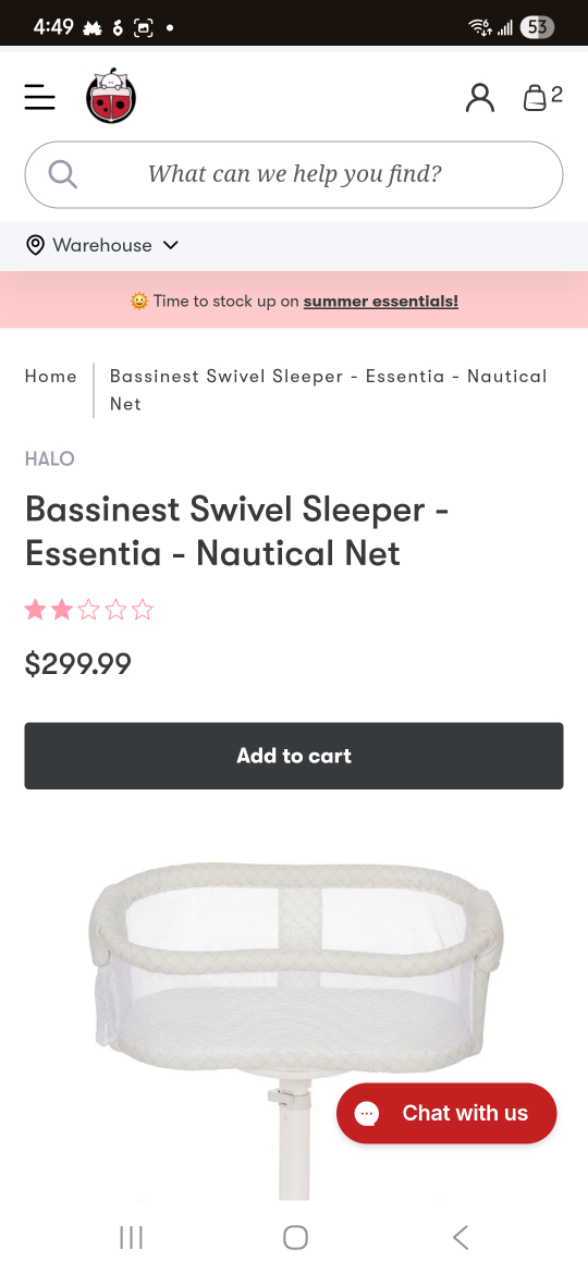 HALO Bassinest Swivel Sleeper - Essentia - Nautical Net