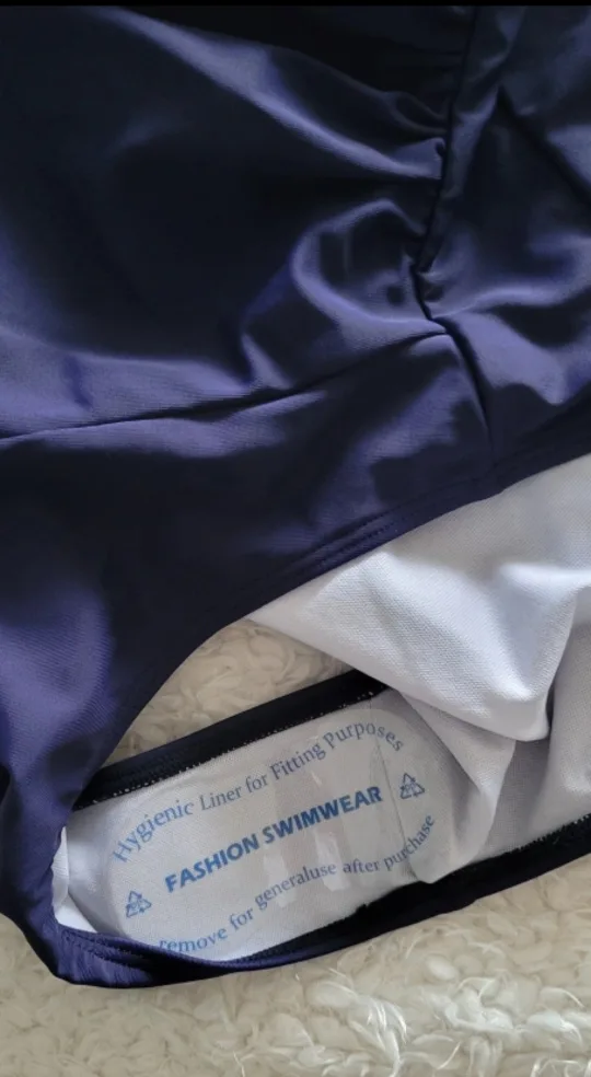 Navy Blue Ruched One-Piece Swimsuit image indicator(5)