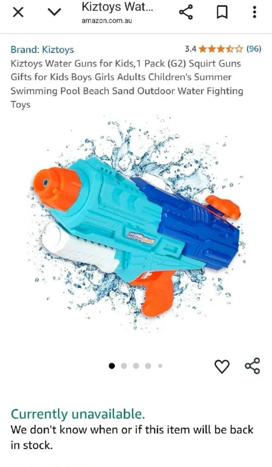Kiztoys Water Gun for Kids - G2 Model Set of 2 thumbnail