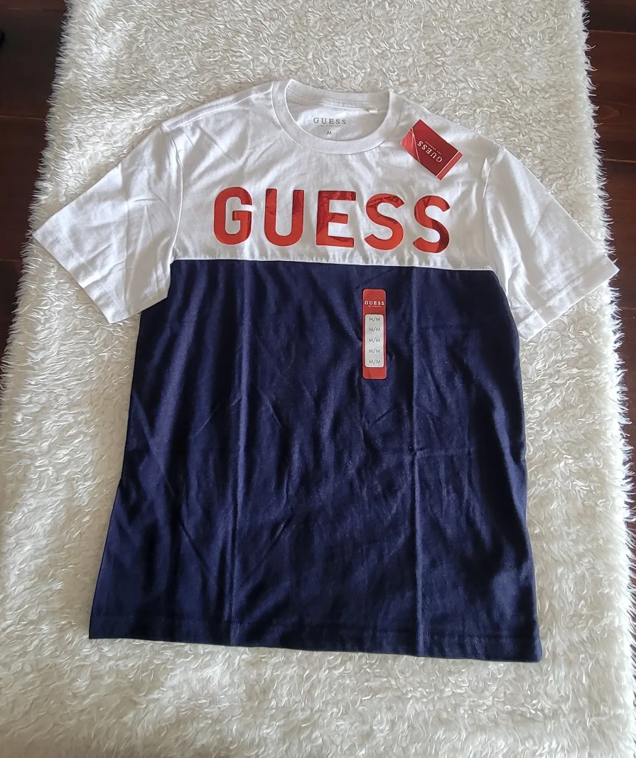 New with tag GUESS White & Blue T-Shirt thumbnail