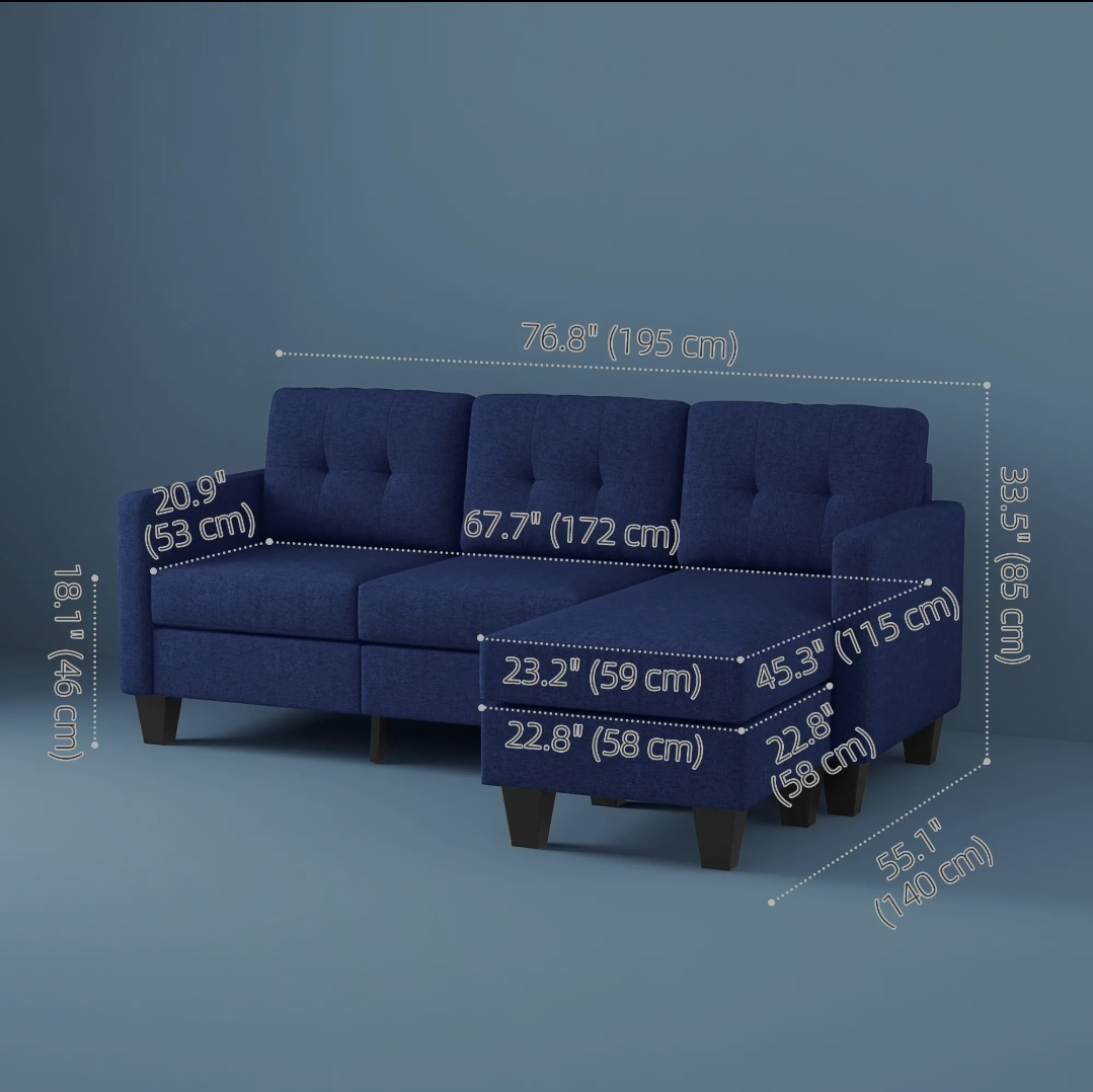 L-Shape 3 Seater Sectional Sofa - photo 2