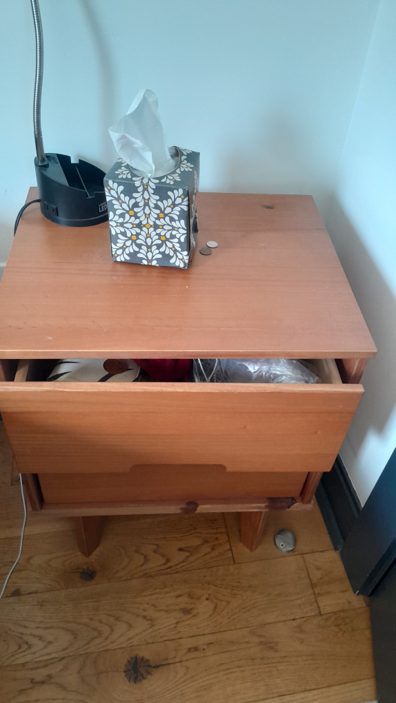 Wooden Nightstand with Drawer - photo 2