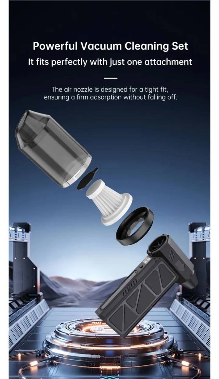 Car Vacuum + Blower || 2 in 1 Powerful, 23000 RPM image indicator(10)