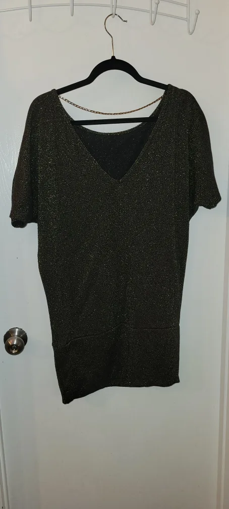 Sparkly Gold & Black Tunic Top thumbnail