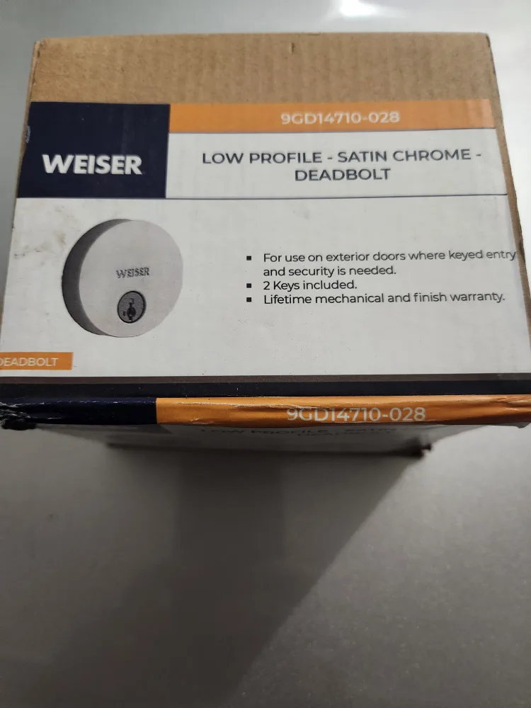 Weiser Low Profile Satin Chrome Deadbolt - New thumbnail