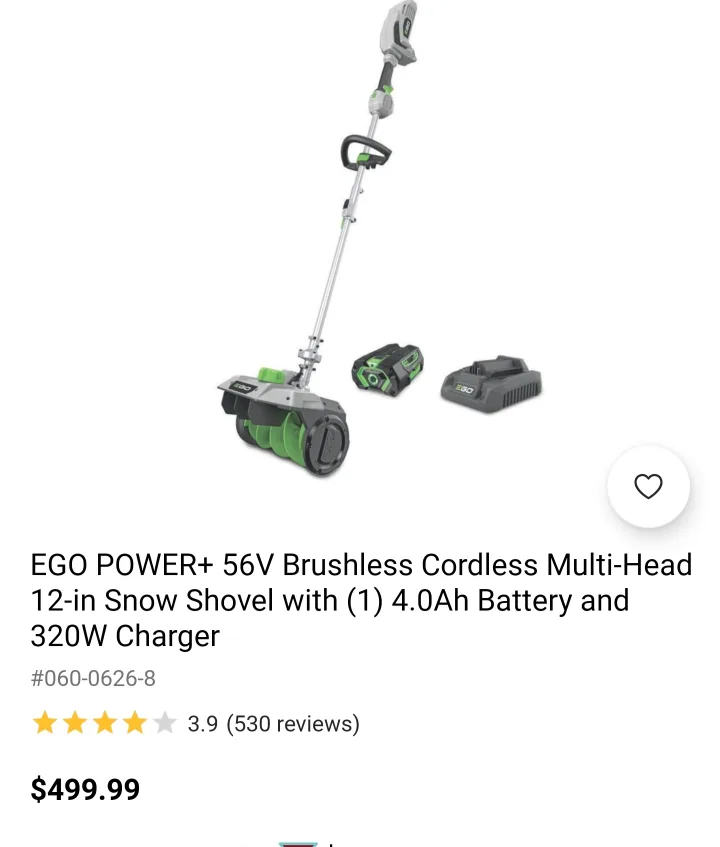 *NEW* EGO POWER+ Multi-Head Snow Shovel Kit with Battery/Charger thumbnail