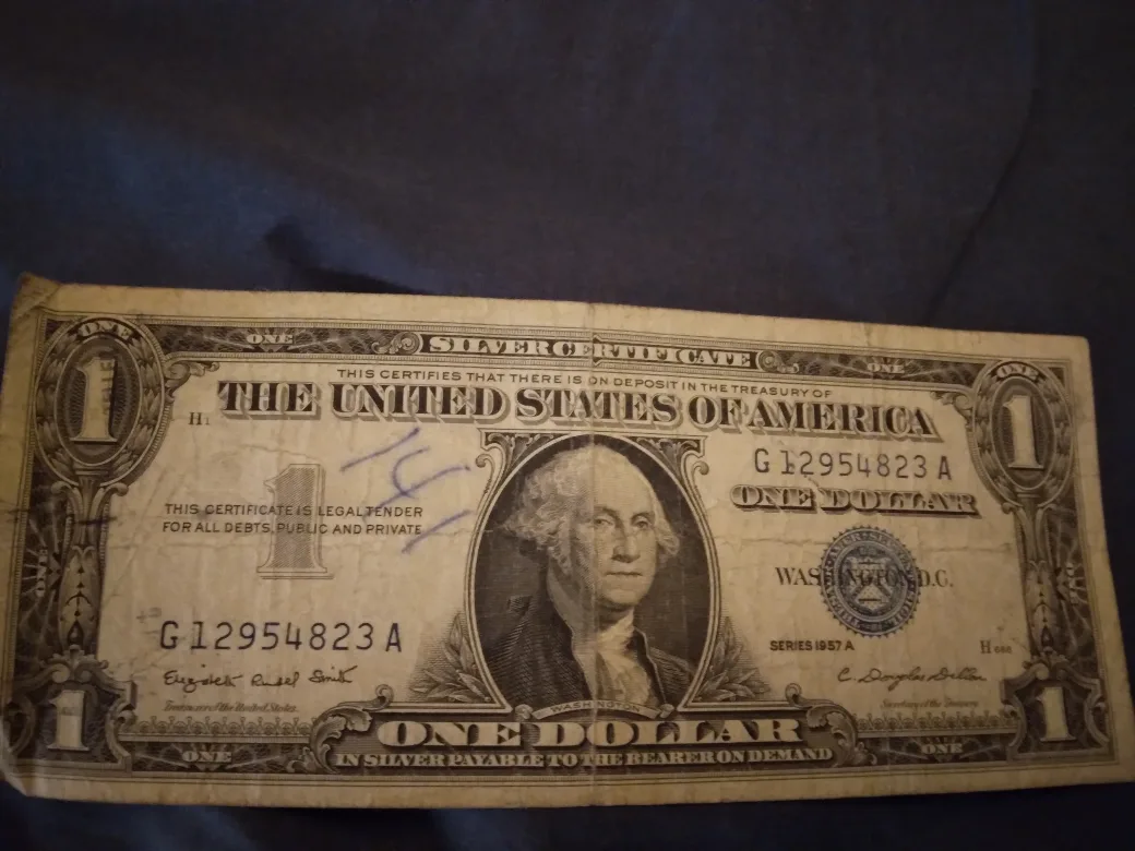 US Silver Certificate One Dollar Bill - Series 1957 A thumbnail