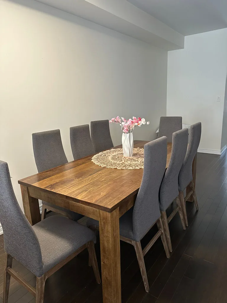 Dining Table with 8 Chairs - Solid Wood thumbnail