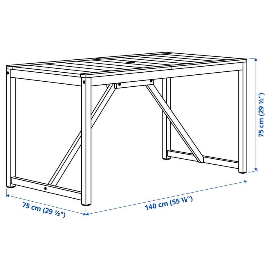 IKEA NÄMMARÖ Outdoor Table, Light Brown Stained - photo 4