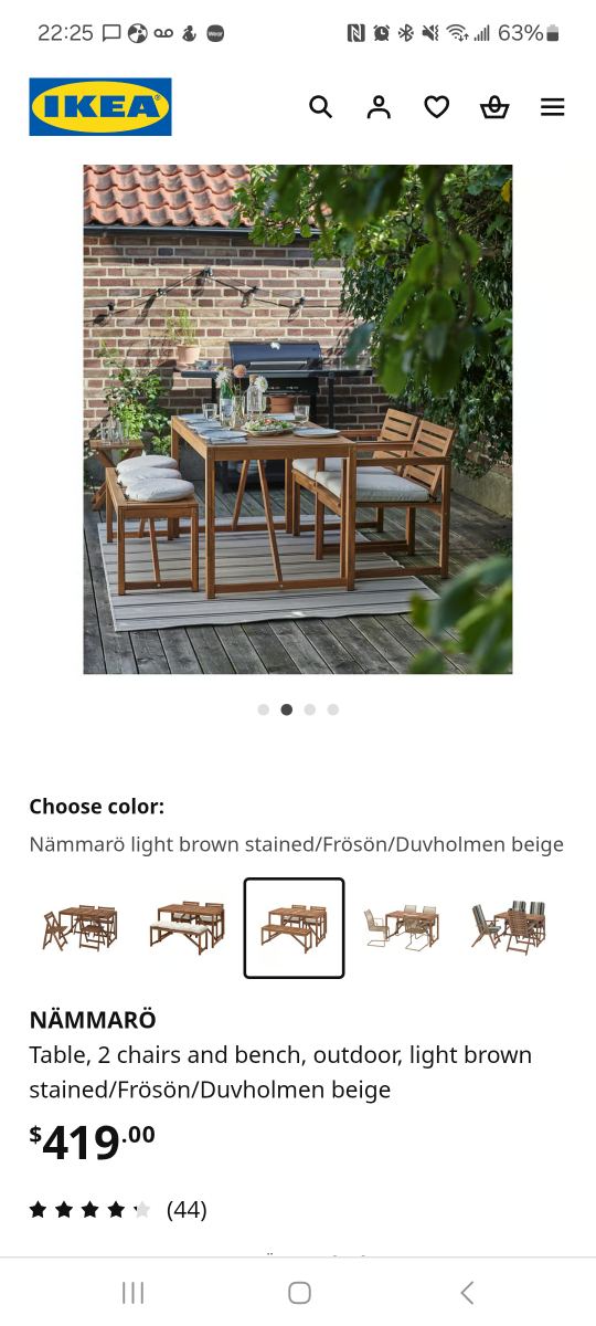 IKEA NÄMMARÖ Outdoor Table, Light Brown Stained - photo 5