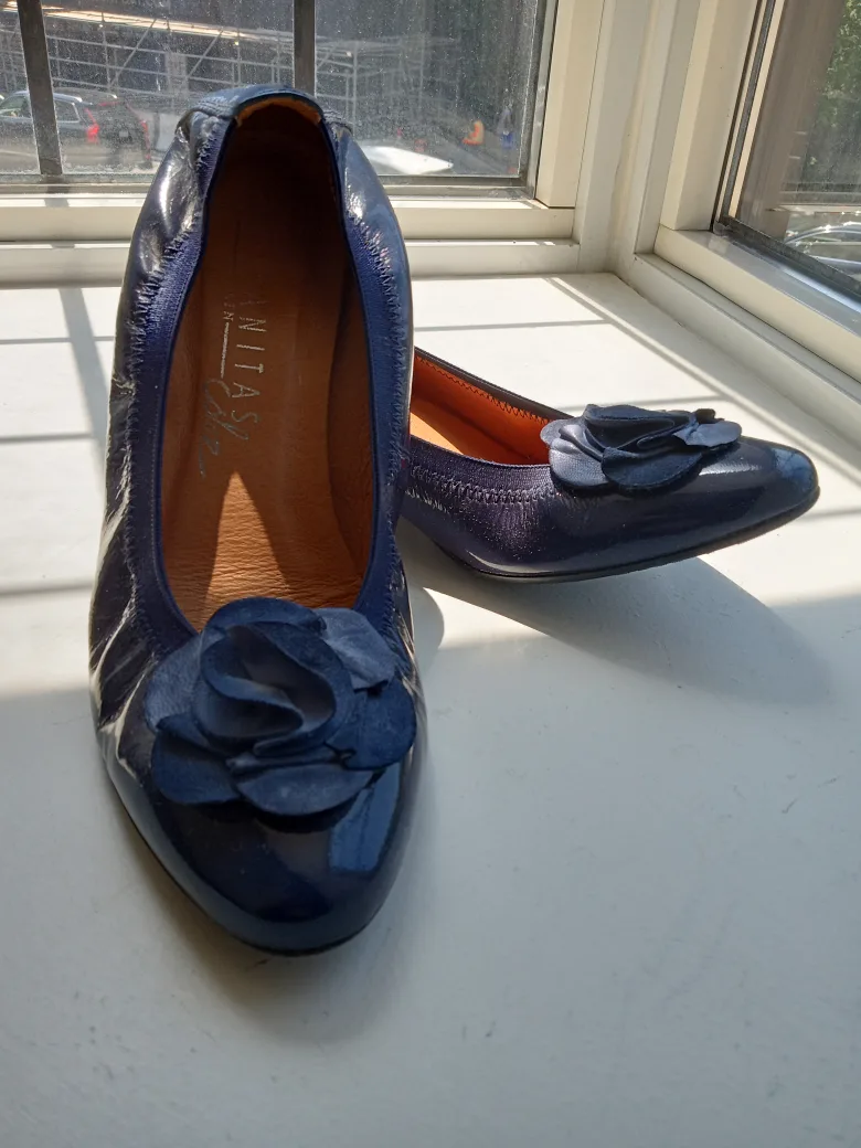 Hispanitas, Blue Slip On Heels. thumbnail