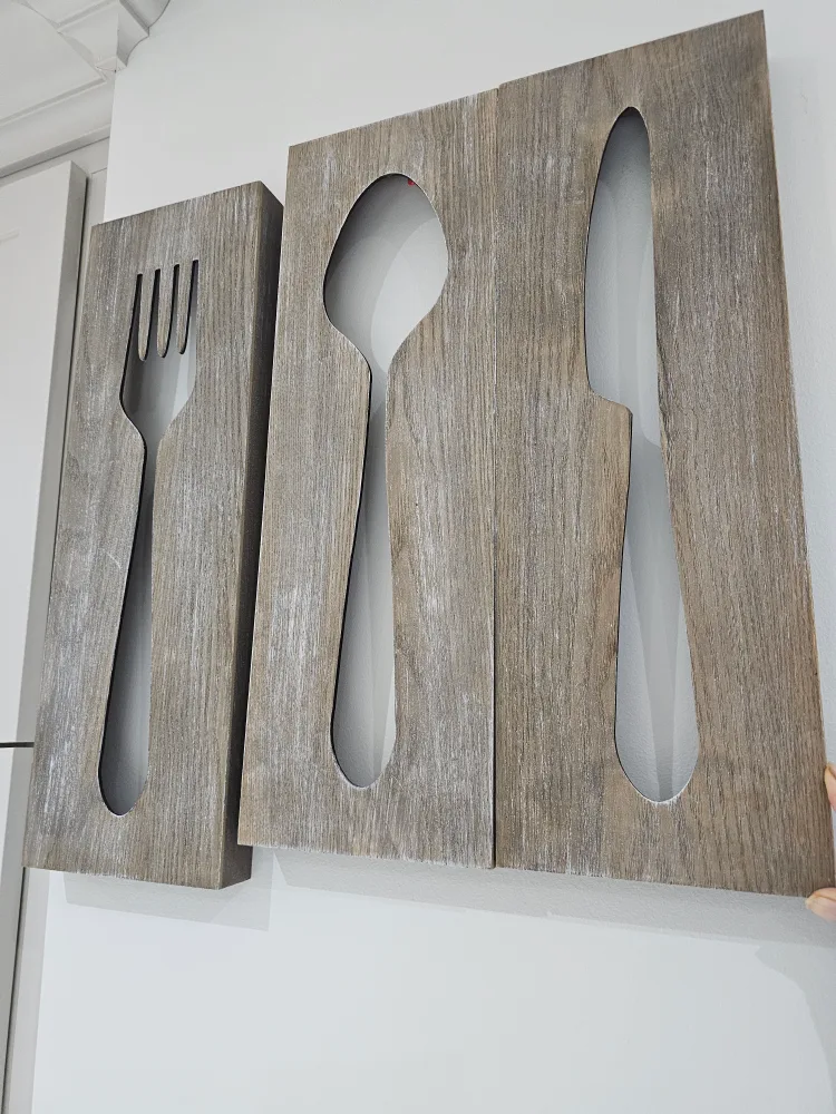 Wooden Cutlery Wall Art Set thumbnail