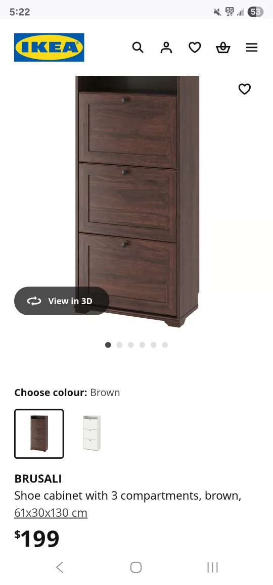 IKEA BRUSALI Brown Shoe Cabinet thumbnail