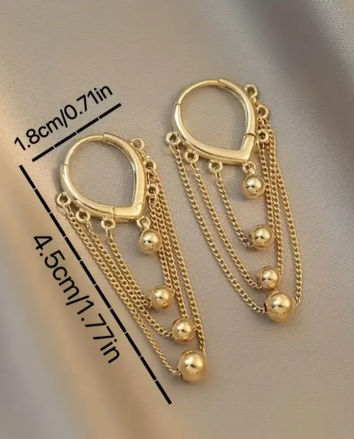 Gold tone Dangle Earrings - New thumbnail