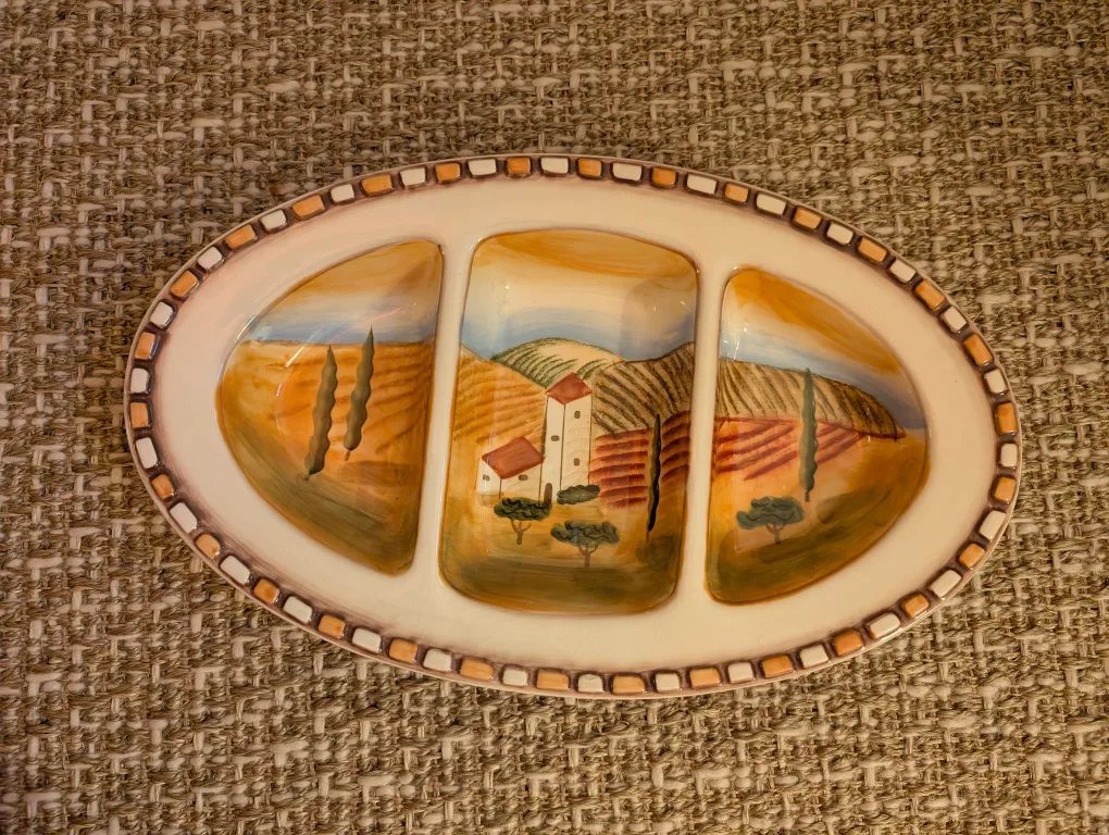 Clay Art Villa De Sienna Hand Painted Serving Dish thumbnail