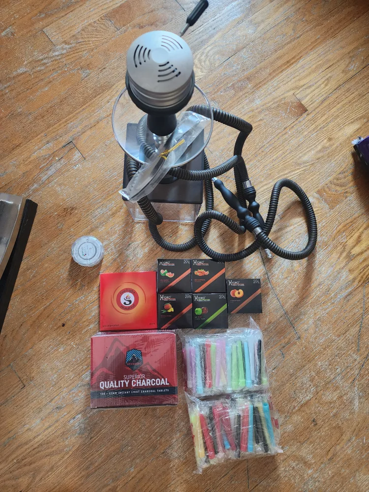 LED RGB Hōōkah Set with Hydro Herbal Molasses & Accessories thumbnail