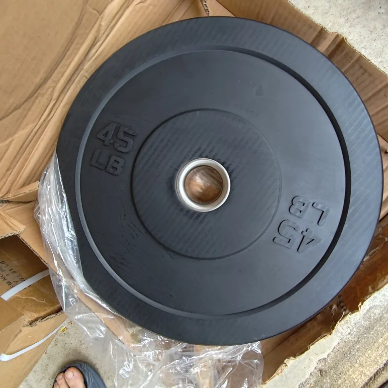 Brand New 45lb Olympic Bumper Plates Rubber Weight Plates thumbnail