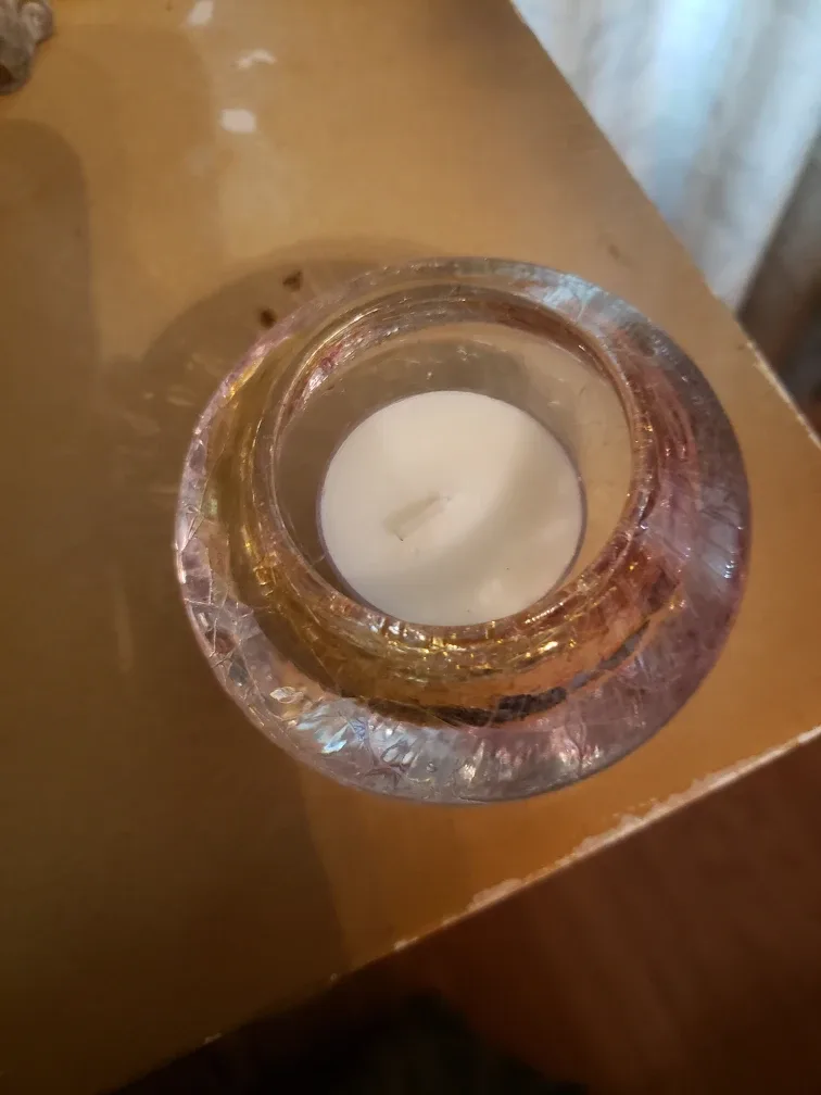 Crackle Glass Candle Holder 🇨🇦 image indicator(3)