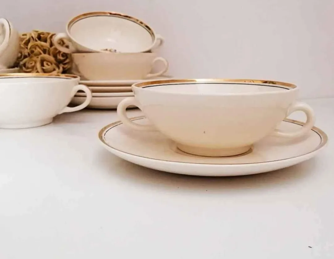 Rare Cream Soup Bowls - Her Majesty Deluxe Imperial Ware image indicator(2)