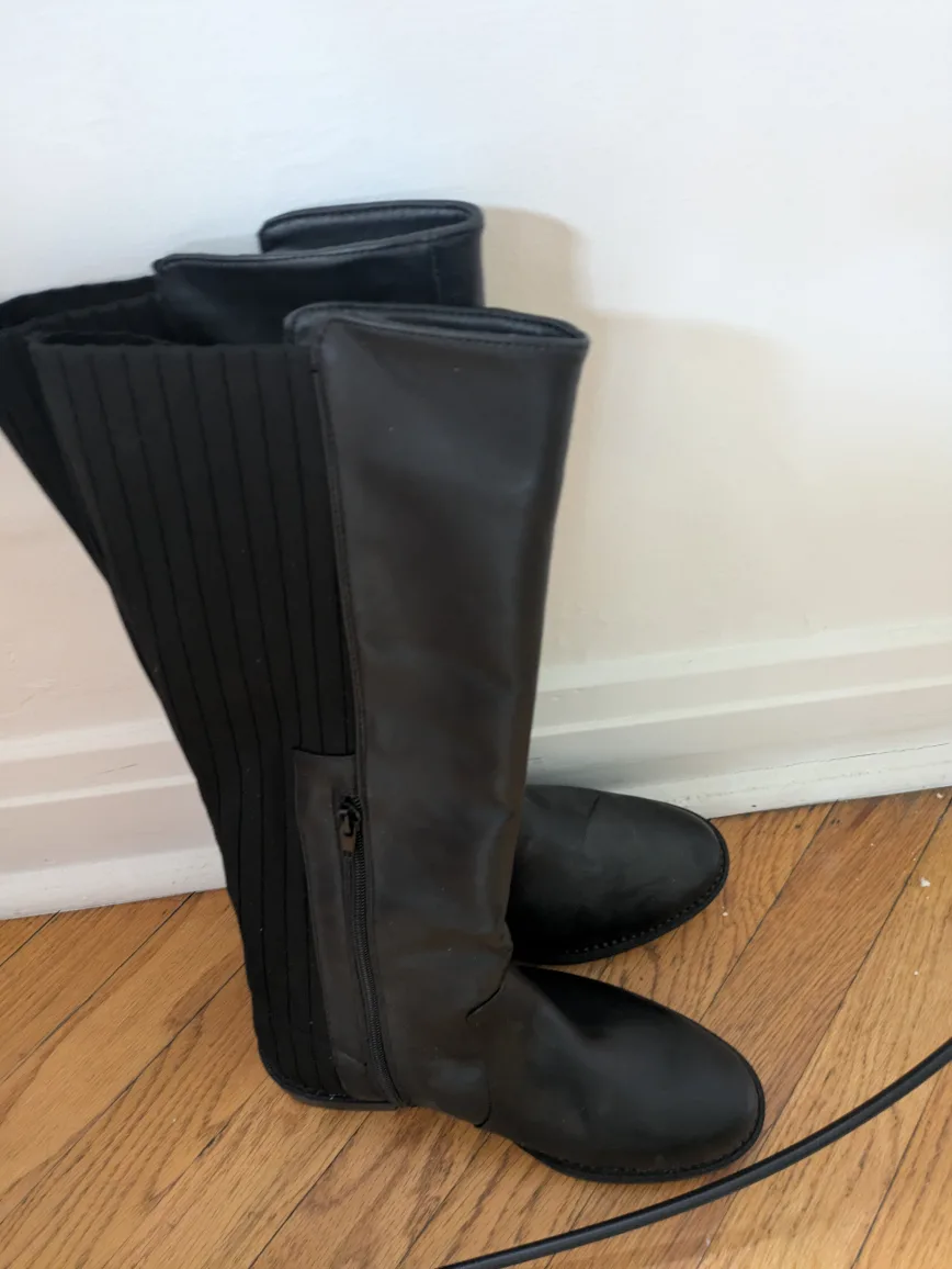 asos Black Knee-High Boots - Size 7 thumbnail