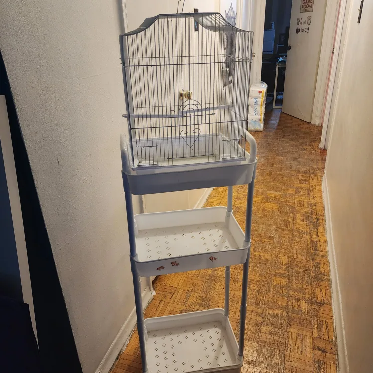 Bird cage on stand . thumbnail