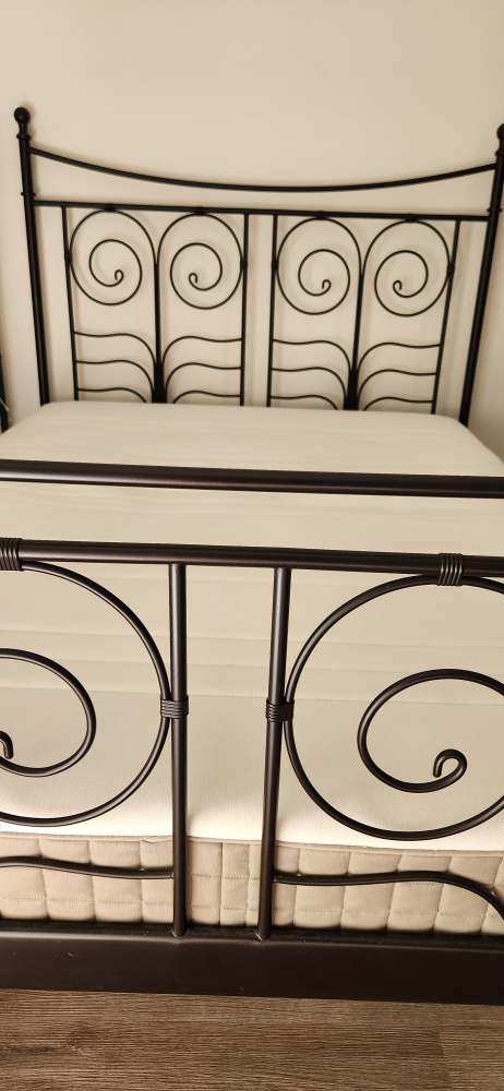 Black Metal Bed Frame with Mattress - photo 4