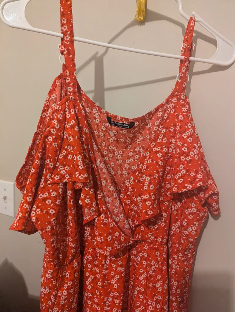 BloomChic Orange Floral Dress image indicator(3)