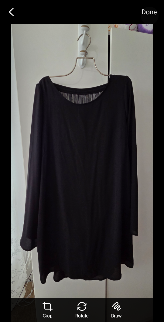 Black Fringe Back Dress