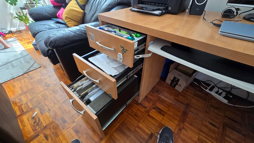 60x30 Wooden Desk with Drawers thumbnail